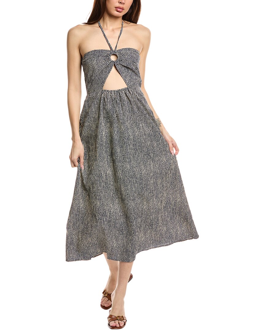 Echo Seersucker Midi Dress Blue