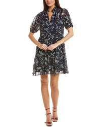 Cece Tiered Mini Dress Blue