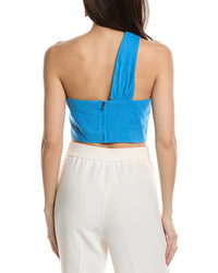 Jason Wu One-Shoulder Linen-Blend Crop Top