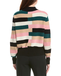Elie Tahari Balloon Sleeve Mock Neck Cashmere Sweater