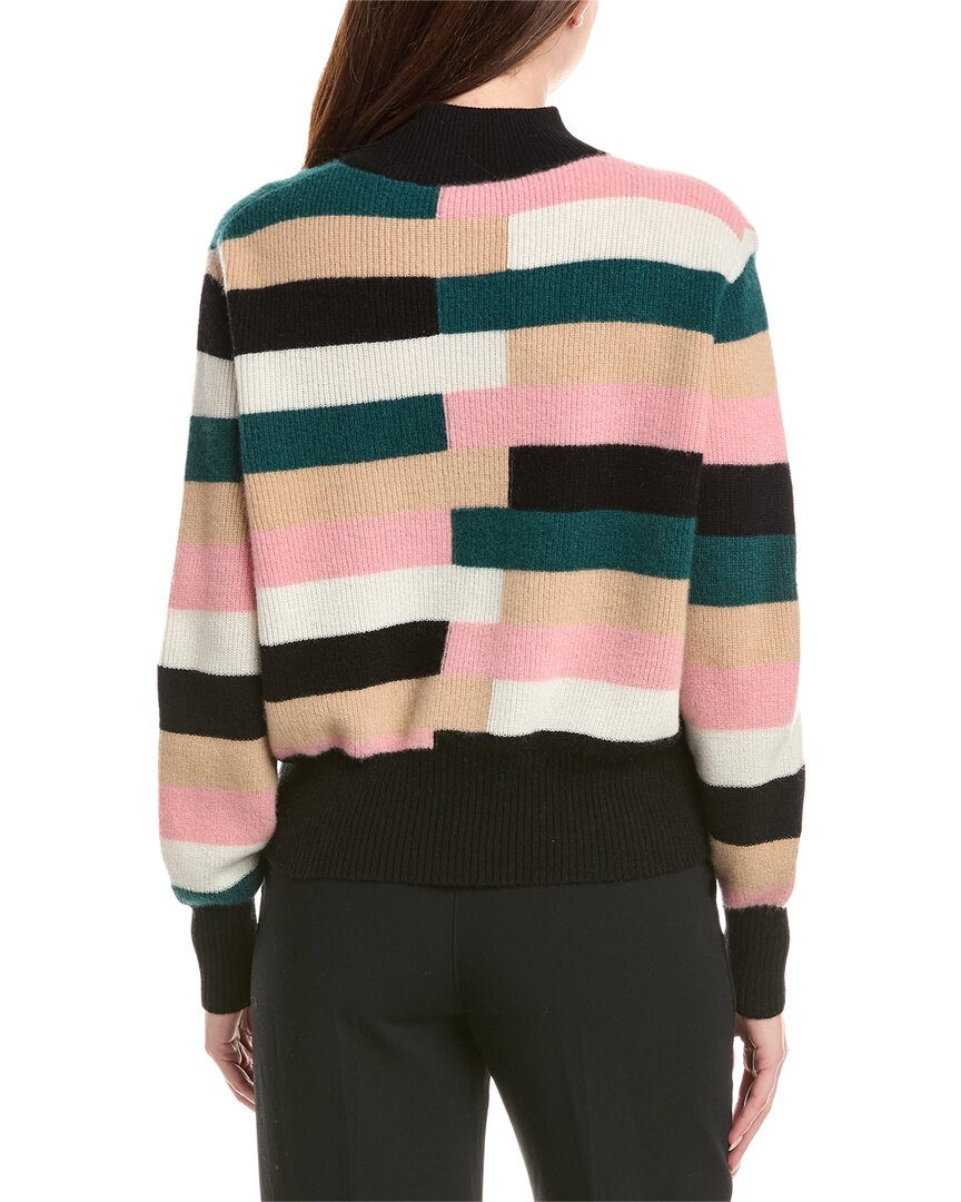 Elie Tahari Balloon Sleeve Mock Neck Cashmere Sweater