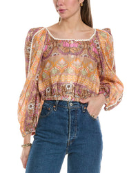 Sandro Linen-Blend Top Beige 3