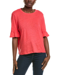 Lk Bennett Gene Linen-Blend Top Pink