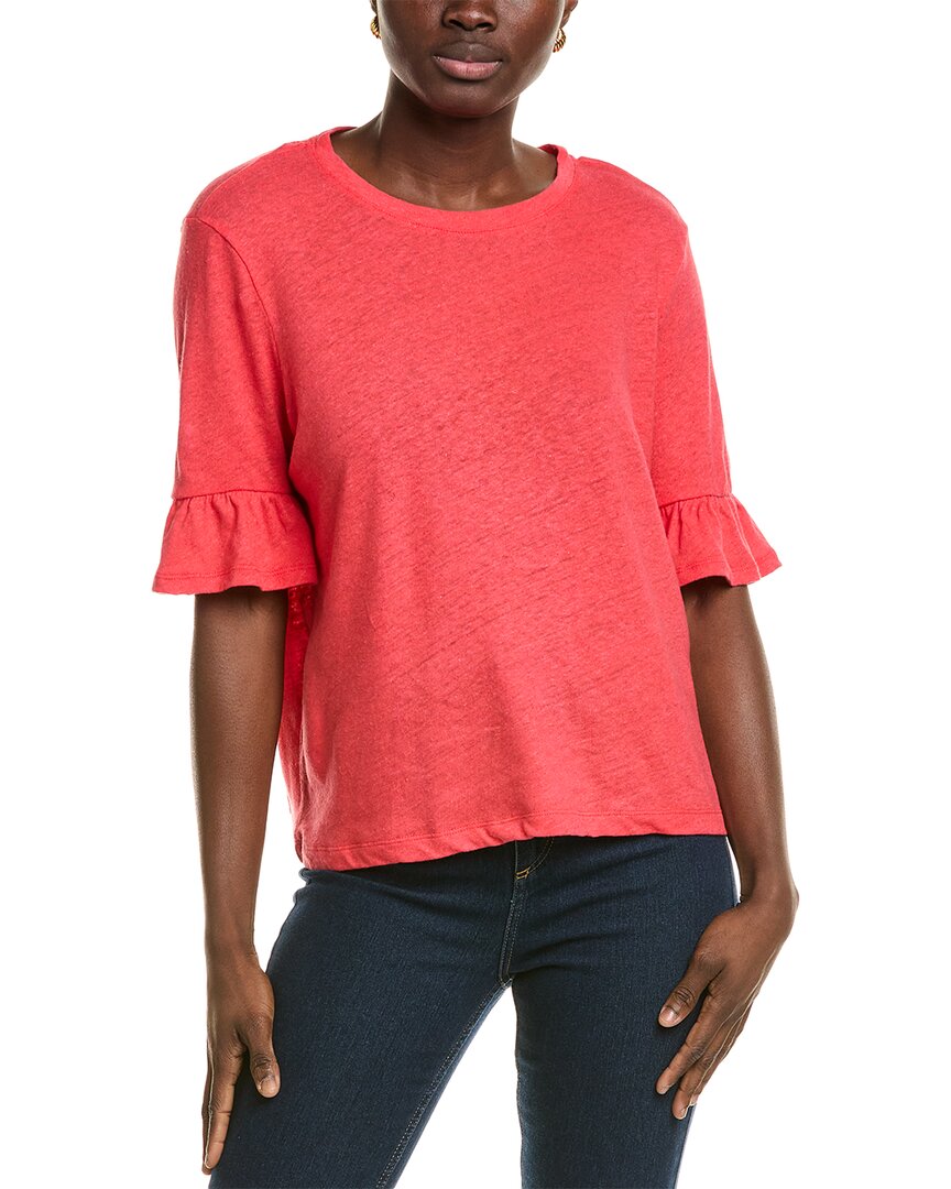 Lk Bennett Gene Linen-Blend Top Pink