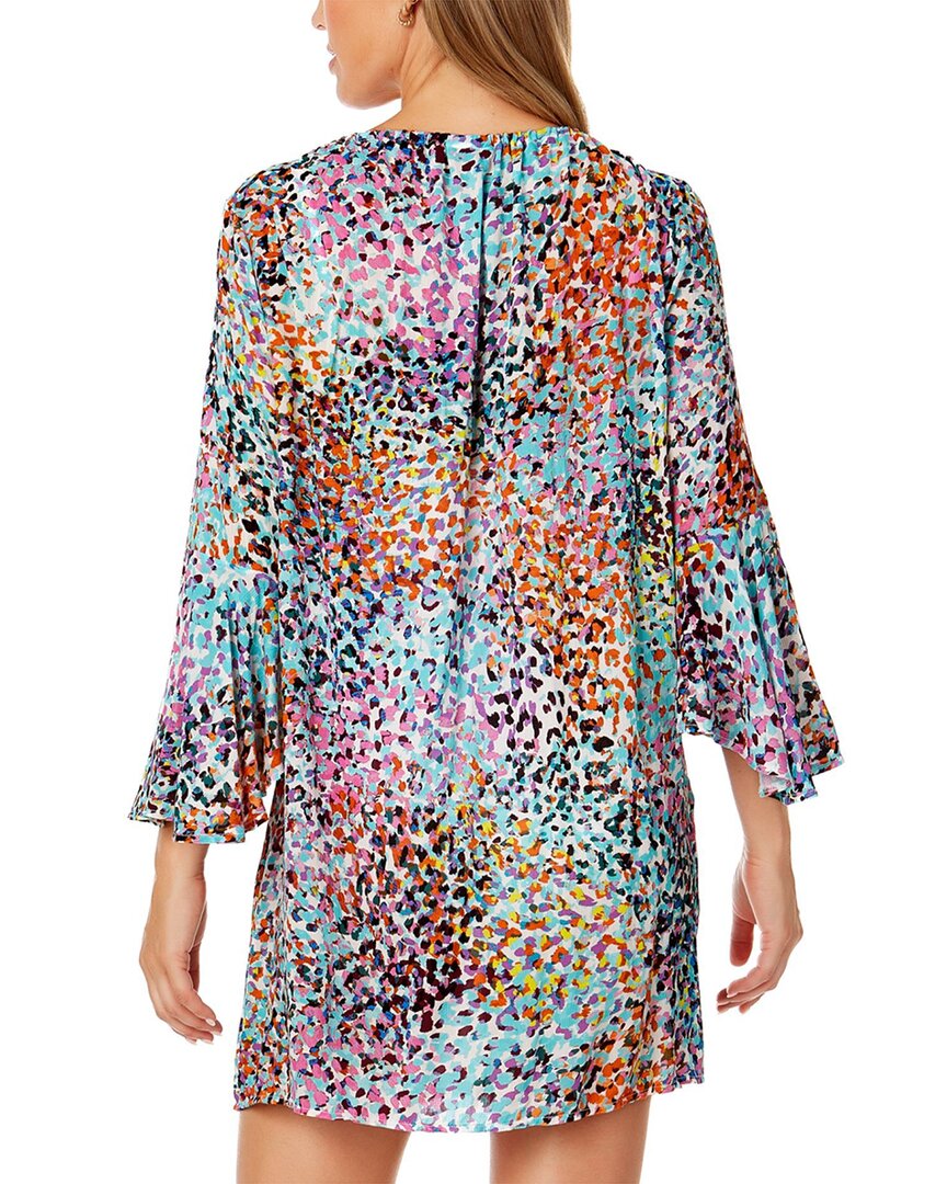 Anne Cole Bell Sleeve Drawstring V Neck Tunic
