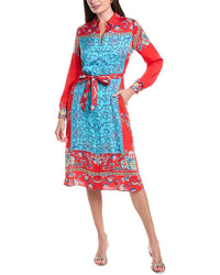 Elie Tahari The Paulina Isle Of Capri Silk-Blend Shirtdress