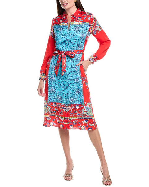 Elie Tahari The Paulina Isle Of Capri Silk-Blend Shirtdress – Bluefly