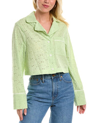 Derek Lam 10 Crosby Easton Pajama Blouse Green