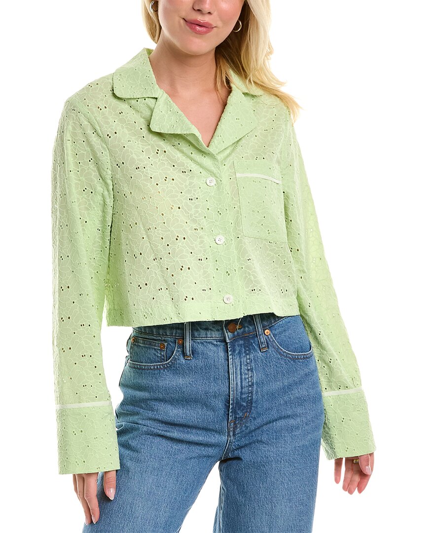 Derek Lam 10 Crosby Easton Pajama Blouse Green