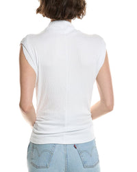 Michael Stars Campbell Ruched Mock Neck T-Shirt