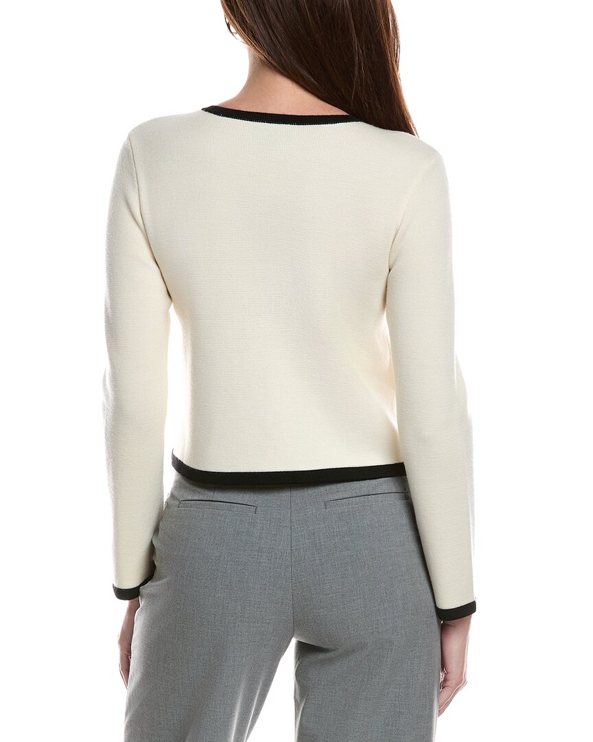 Bruno Magli Tipped Merino Wool Cropped Jacket