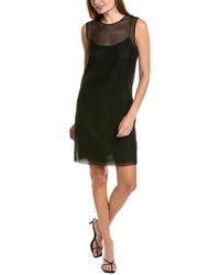 Oscar de la Renta Oscar De La Renta Checkerboard Silk-Lined Linen-Blend Mini Dress