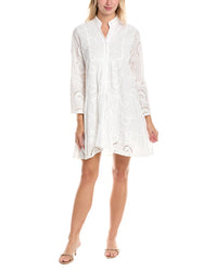 Madison Miles Broderie Shirtdress White