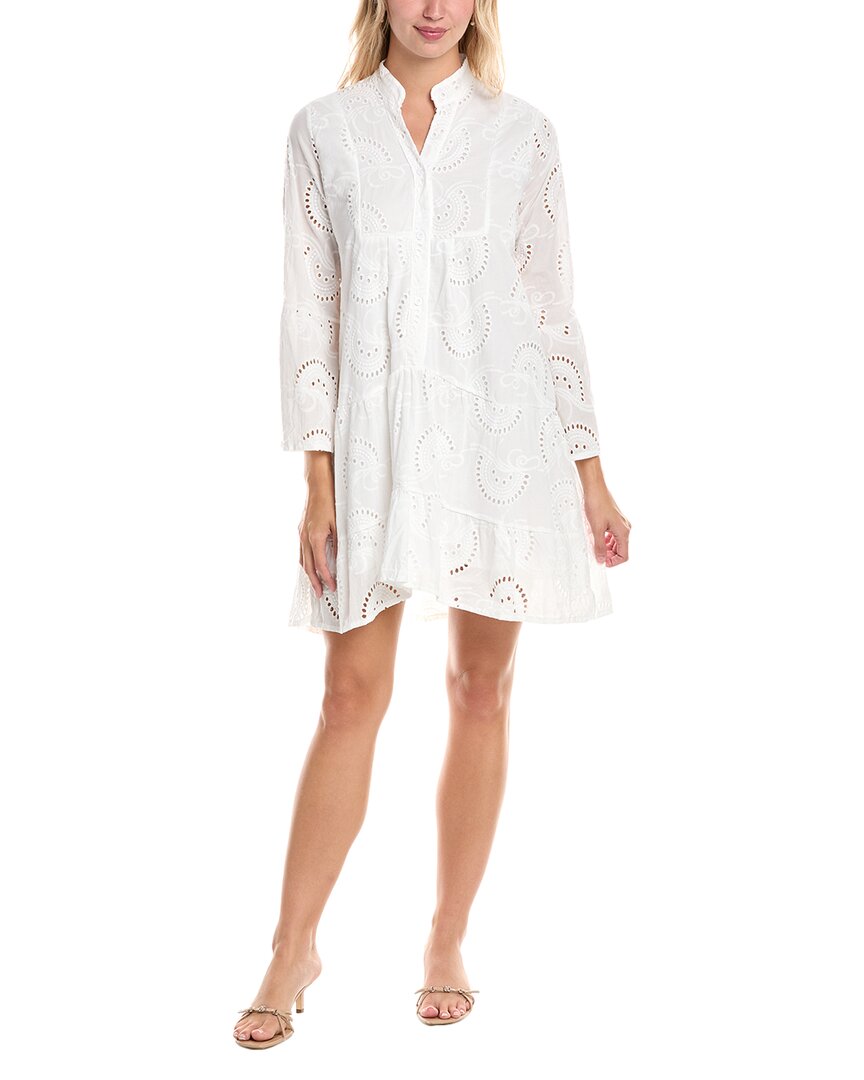 Madison Miles Broderie Shirtdress White