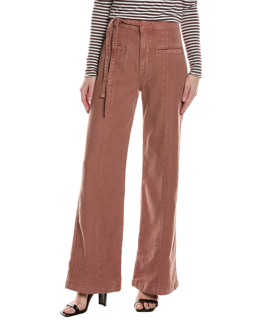 Hudson Jeans Tie-Waist Pintucked Linen-Blend Trouser