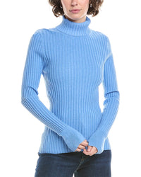 In2 By Incashmere Ribbed Turtleneck Cashmere-Blend Sweater