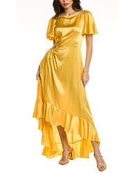 Cinq À Sept Patti Silk Midi Dress Yellow 2