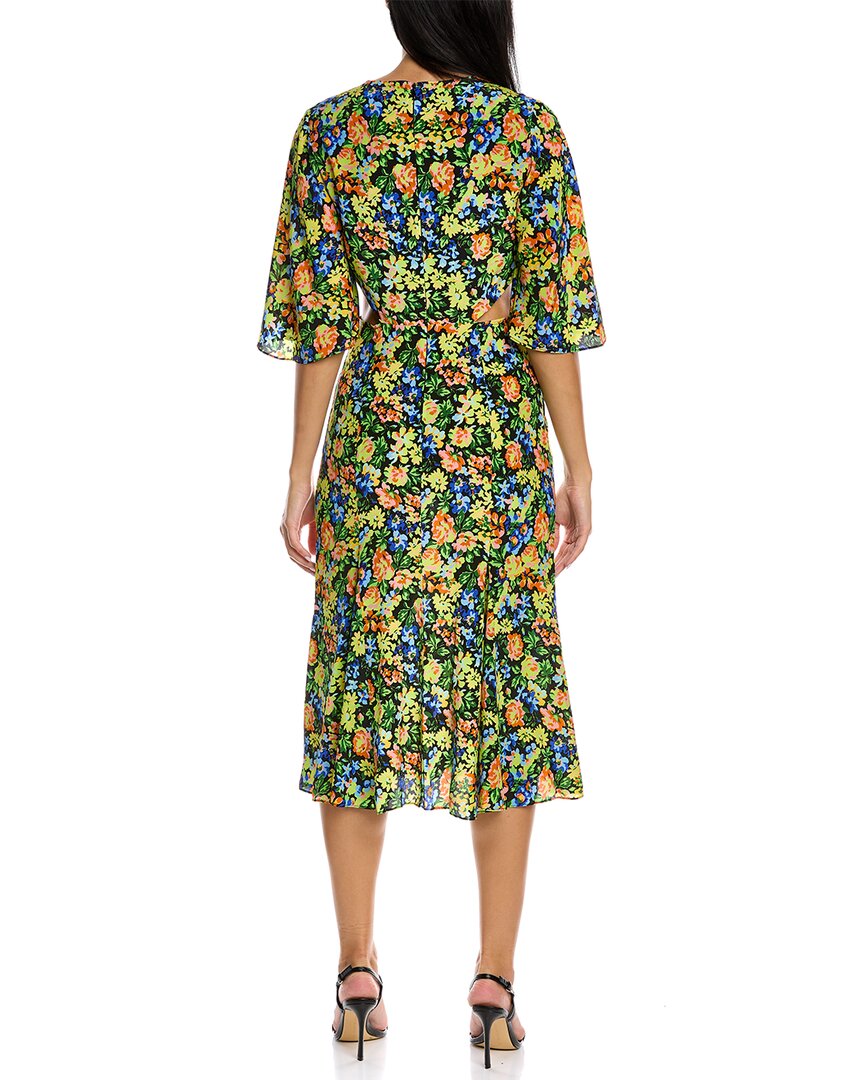 Les Rêveries Flutter Sleeve Silk Wrap Dress