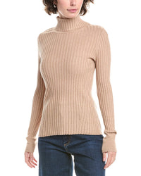 In2 By Incashmere Ribbed Turtleneck Cashmere-Blend Sweater