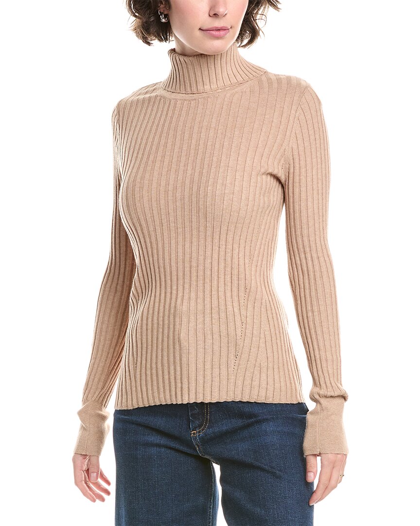 In2 By Incashmere Ribbed Turtleneck Cashmere-Blend Sweater