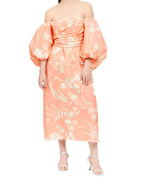 Tanya Taylor Alora Midi Dress Orange