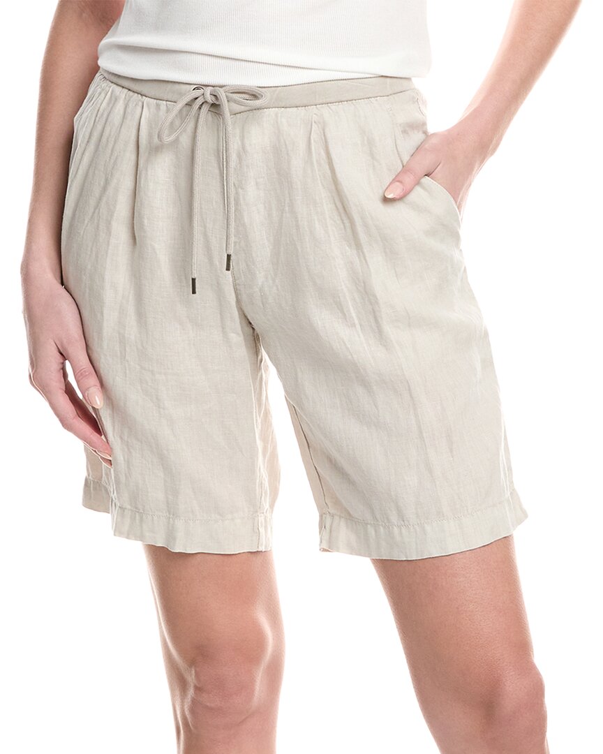 James Perse Pleated Linen Bermuda Short 0 Pink