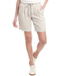 James Perse Pleated Linen Bermuda Short