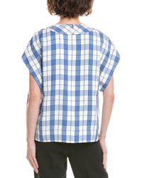 St. John Drapey Plaid Top