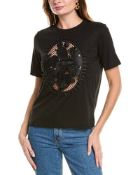 Oscar De La Renta Cactus Applique T-Shirt Black Regular 0 (XS)