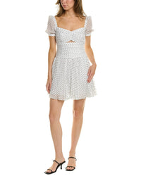 Self-Portrait Polka Dot Mini Dress White