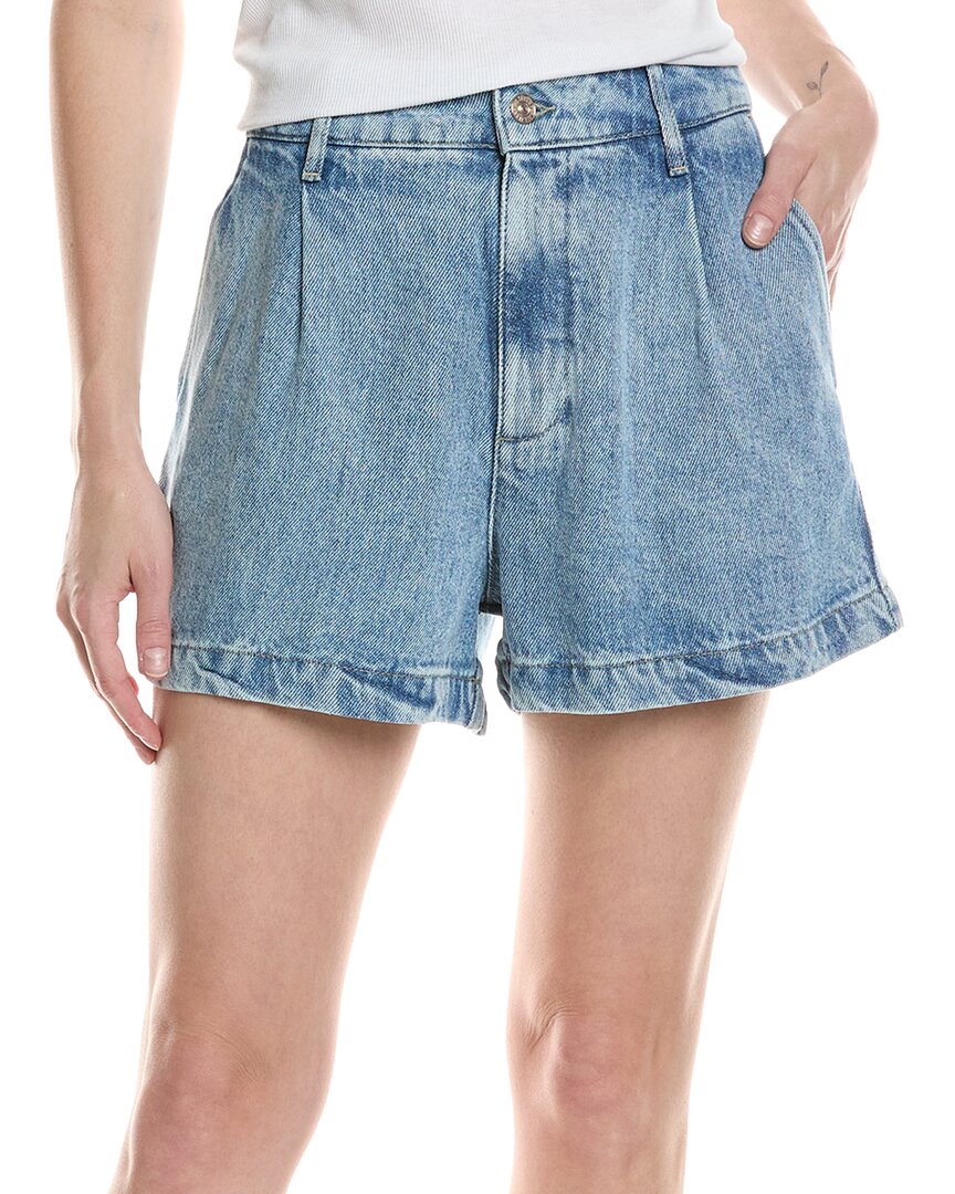 7 For All Mankind Pleated Abyss Short Blue