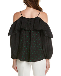 Elie Tahari Off-The-Shoulder Silk Blouse