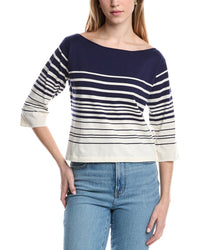 Dl1961 Boatneck Cashmere-Blend Blouse Brown Multi