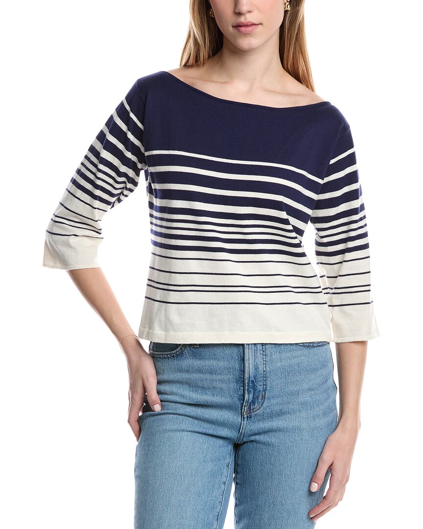Dl1961 Boatneck Cashmere-Blend Blouse Brown Multi