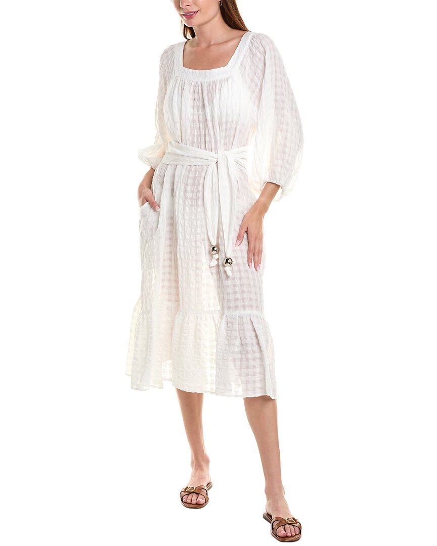 Lisa Marie Fernandez Laure Linen-Blend Midi Dress
