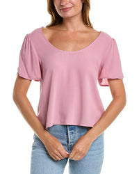 Saltwater Luxe Womens Tulip Sleeve Top, M, Pink