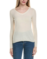 Sofiacashmere Modern V-Neck Wool & Cashmere-Blend Sweater