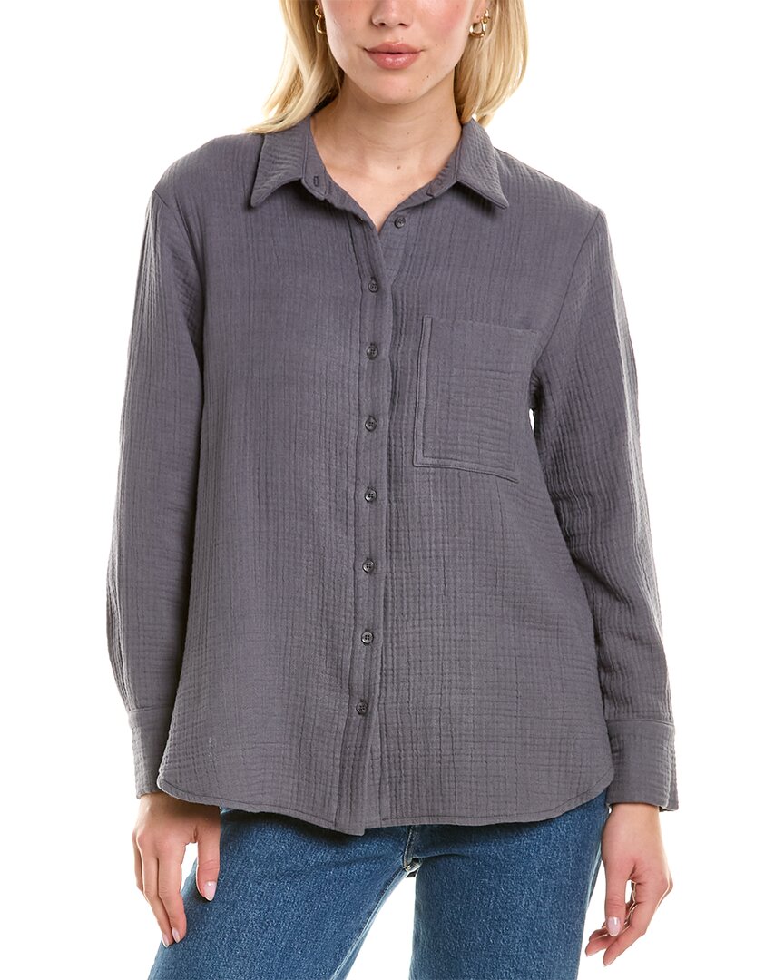 Sablyn Gauze Waffle Shirt Grey Multi