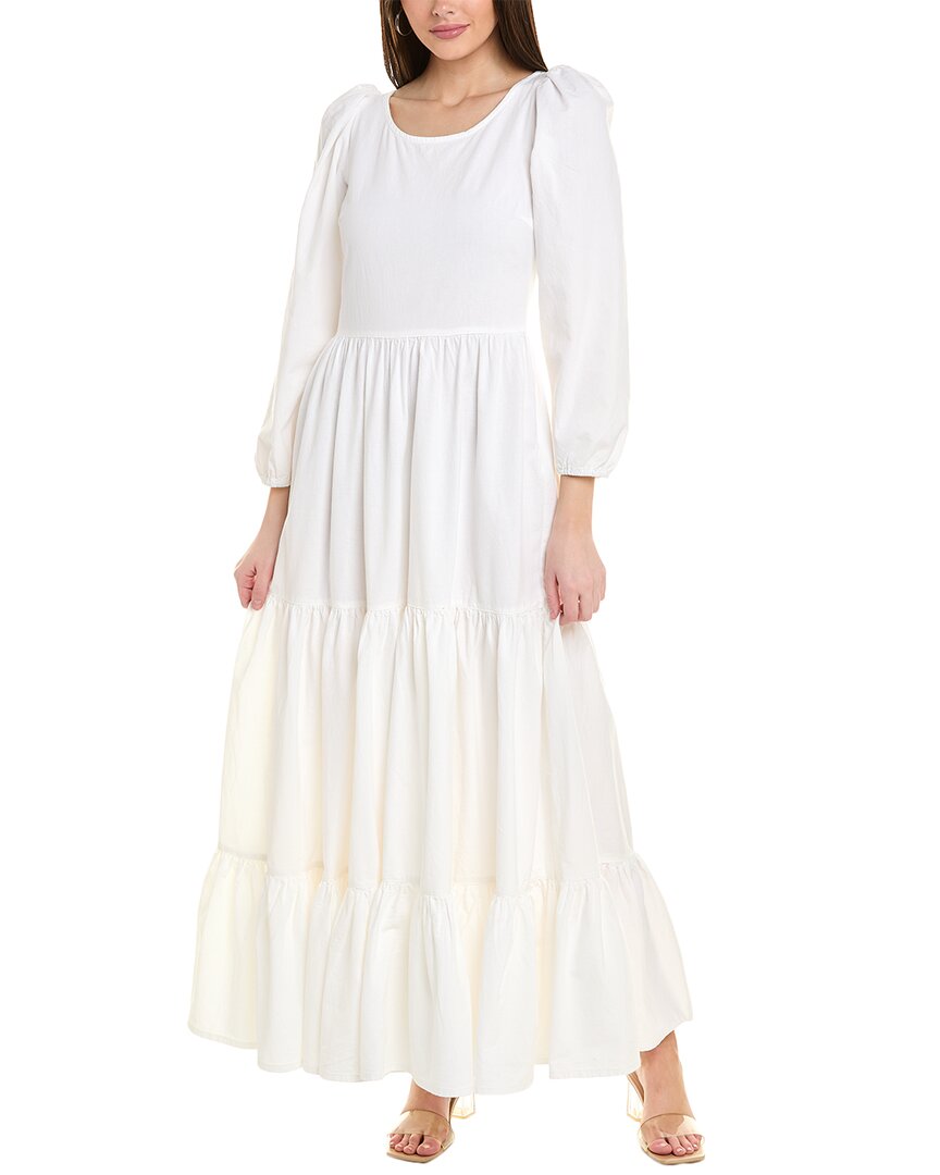 Boyish Tiered Maxi Dress White 4
