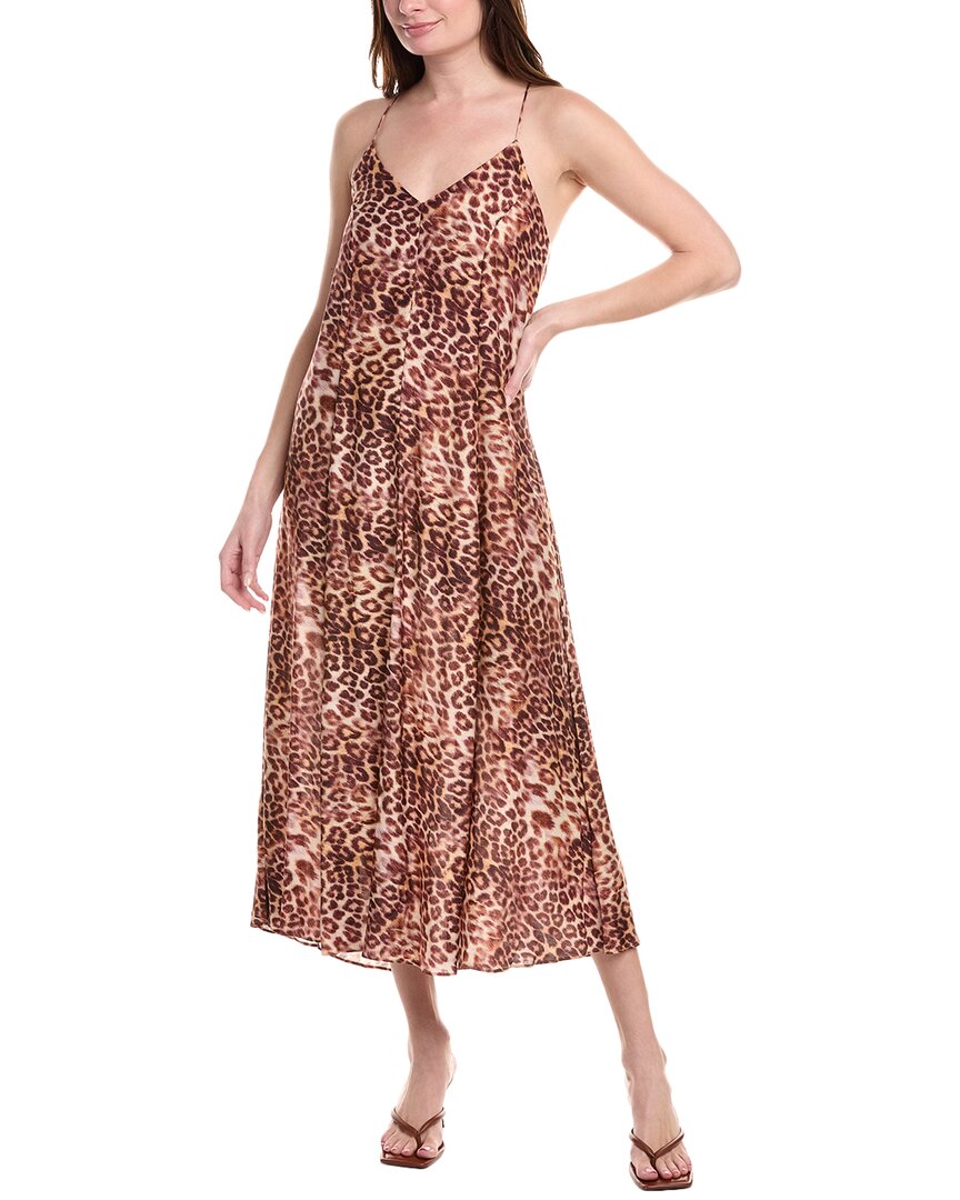 Monte And Lou Chia Silk-Blend Sundress Brown Multi