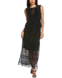 Ulla Johnson Lace Silk-Trim Maxi Dress Black 2