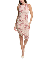 Kenneth Cole Ruched Mesh Midi Dress
