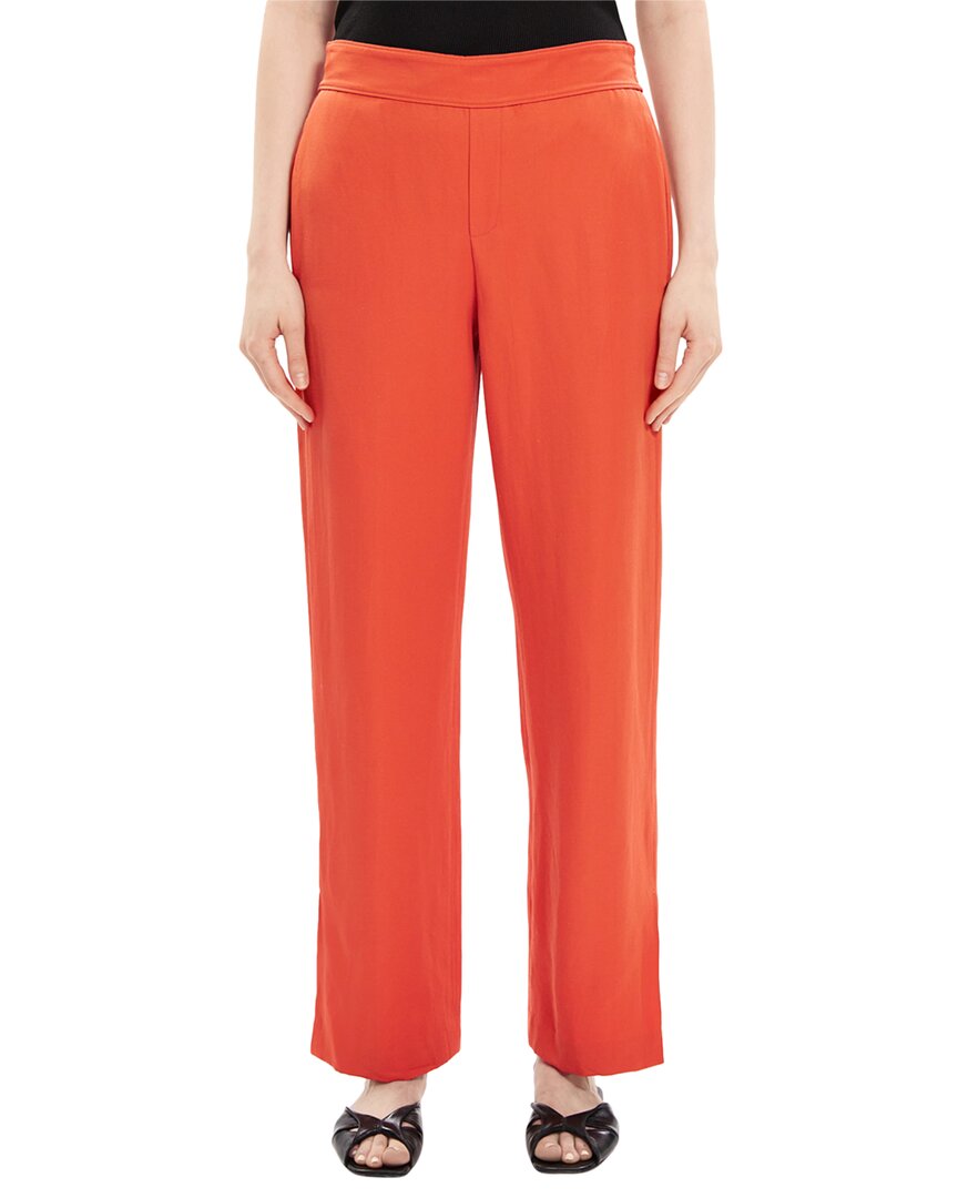 Theory Jolinta Summer Linen-Blend Pant Red