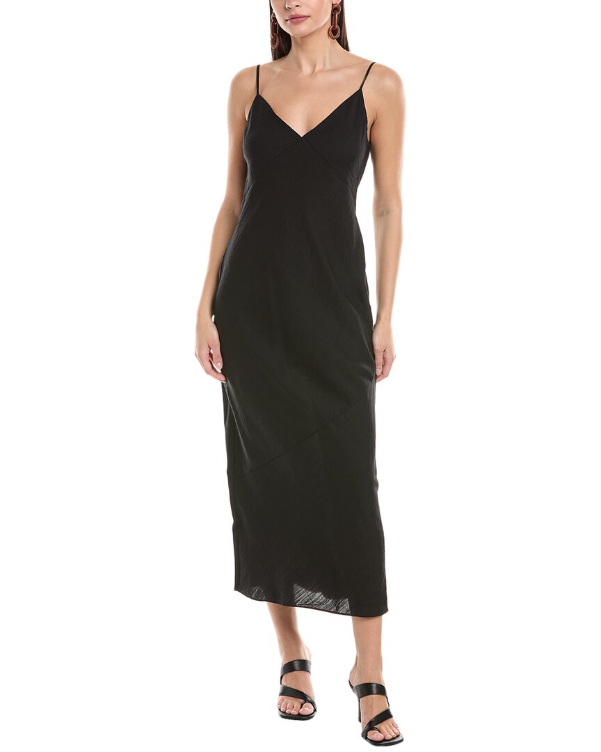 Onia Crinkle Slip Dress Black