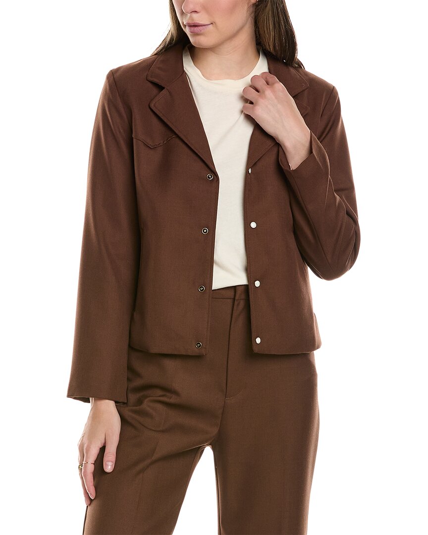 The Great The Western Wool-Blend Blazer Brown Multi