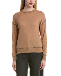Bruno Magli Whipstitch Wool & Cashmere-Blend Sweater