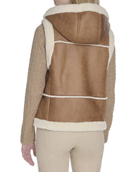 Cole Haan Cole Haan Waxed Suede Shearling Vest
