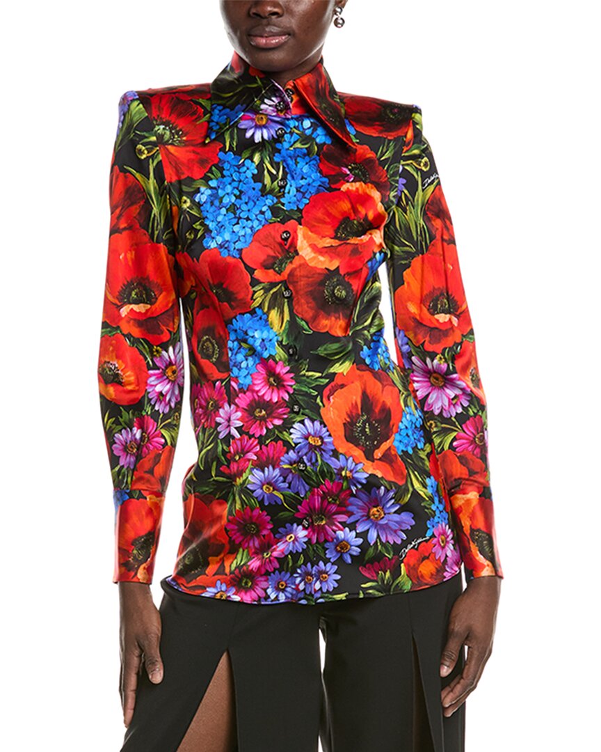 Dolce & Gabbana Shoulder Pad Shirt Red