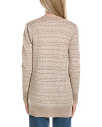 Sofiacashmere Fairisle Shawl Collar Wool & Cashmere-Blend Cardigan