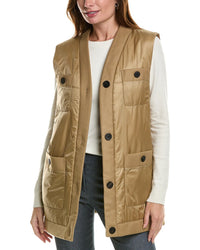 Lafayette 148 New York Womens Patch Pocket Wool-Blend Vest, Xxl, Brown